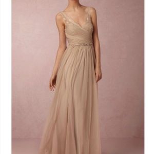 BHLDN Fleur Dress -Sandstone EUC. Includes belt.